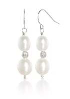 Freshwater Pearl Drop Earrings in Sterling Silver