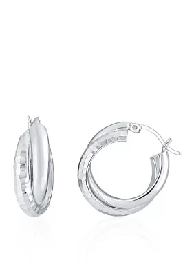 Sterling Silver Double Hoop Earrings