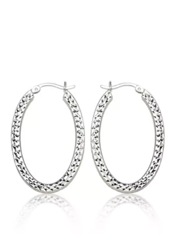 Caged Hoop Earrings in Sterling Silver