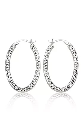 Caged Hoop Earrings in Sterling Silver