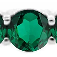 3.83 ct. t.w. Lab Created Emerald Bangle in Sterling Silver