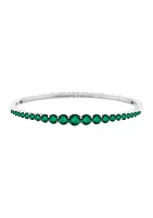 3.83 ct. t.w. Lab Created Emerald Bangle in Sterling Silver