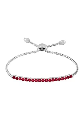 1.63 ct. t.w. Created Ruby Bolo Bracelet in Sterling Silver