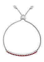 1.63 ct. t.w. Created Ruby Bolo Bracelet in Sterling Silver