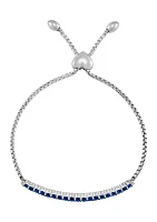 1.71 ct. t.w. Created Sapphire Bolo Bracelet in Sterling Silver