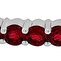 1.71 ct. t.w. Created Garnet Bolo Bracelet in Sterling Silver