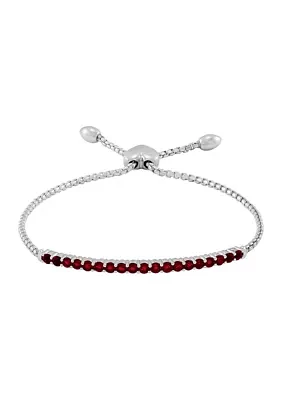 1.71 ct. t.w. Created Garnet Bolo Bracelet in Sterling Silver