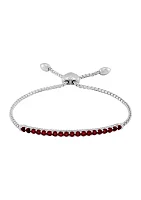 1.71 ct. t.w. Created Garnet Bolo Bracelet in Sterling Silver