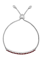 1.71 ct. t.w. Created Garnet Bolo Bracelet in Sterling Silver