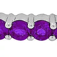 1.14 ct. t.w. Created Amethyst Bolo Bracelet in Sterling Silver