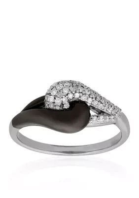 0.20 ct. t.w. Diamond and Black Rhodium Fig Ring in Sterling Silver