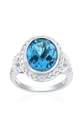 Blue Topaz Ring in Sterling Silver