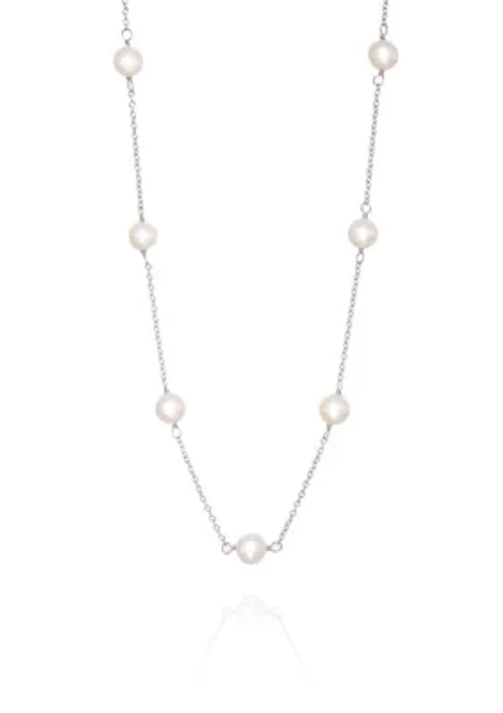 Freshwater Pearl Necklace in Sterling Silver