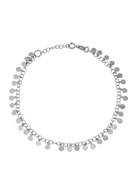 Multi Dangle Tiny Disk Anklet in Sterling Silver