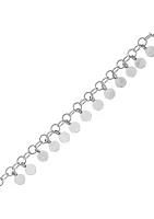 Multi Dangle Tiny Disk Anklet in Sterling Silver