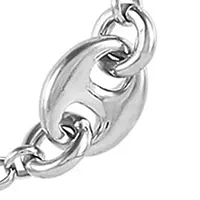 Mariner Station Cable Chain Anklet in Sterling Silver