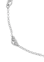 Mariner Station Cable Chain Anklet in Sterling Silver