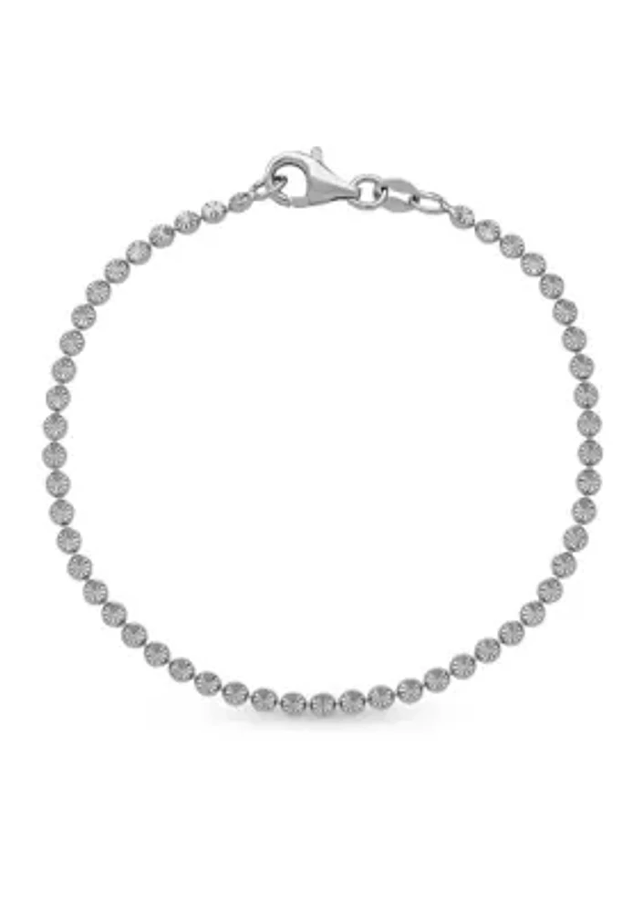 Sterling Silver Sparkling Link Bracelet