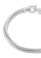 Triple Crossover Bracelet in Sterling Silver