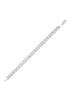 6.9 Millimeter Curb Chain Bracelet in Sterling Silver