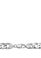 24 Inch Flat Wire Curb Chain Necklace in Sterling Silver 