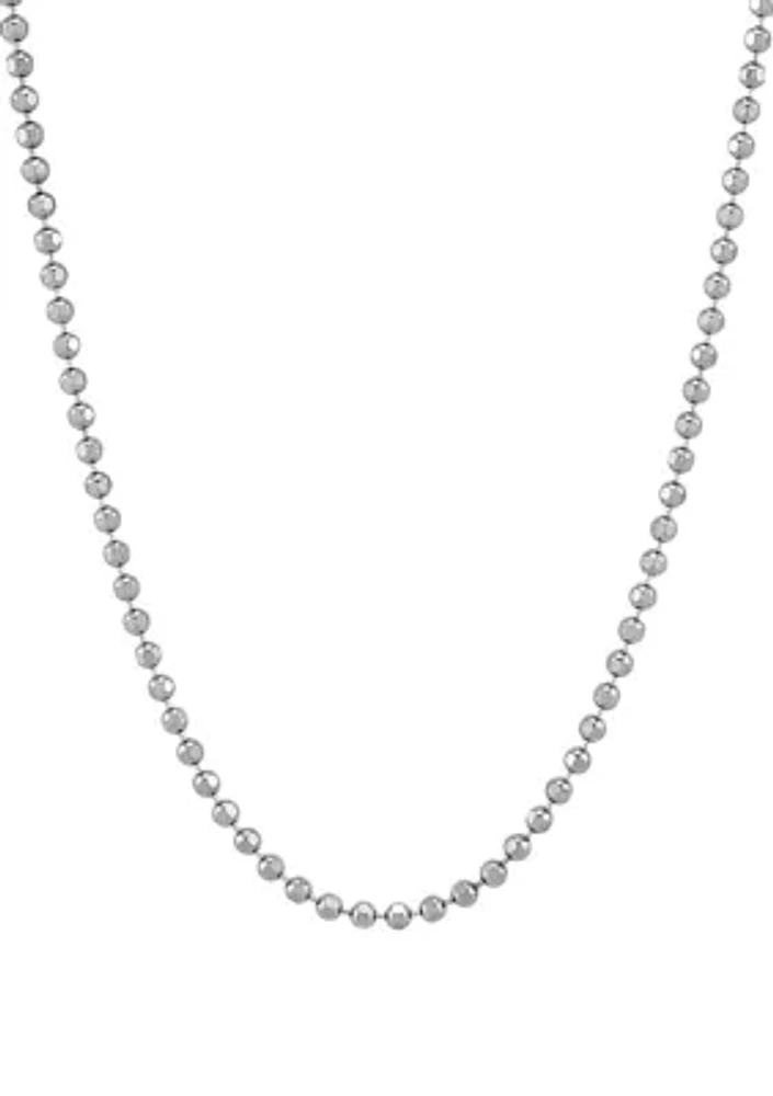 2.5 Millimeter Solid Bead Chain Necklace in Sterling Silver