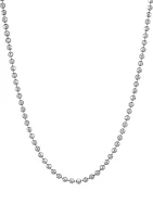 2.5 Millimeter Solid Bead Chain Necklace in Sterling Silver