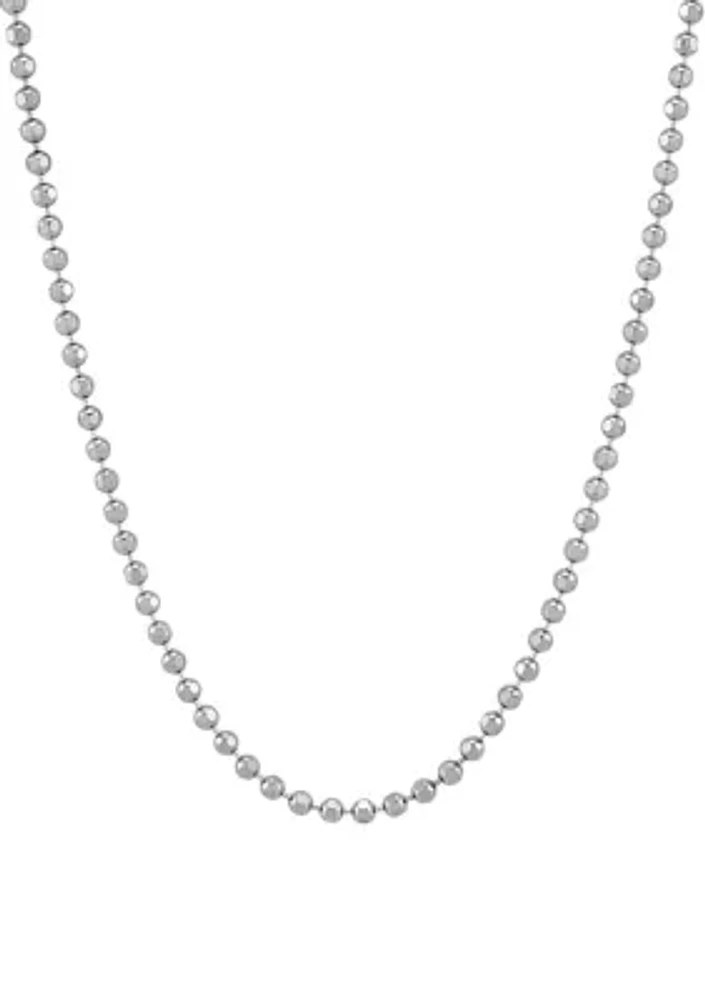 2.5 Millimeter Solid Bead Chain Necklace in Sterling Silver