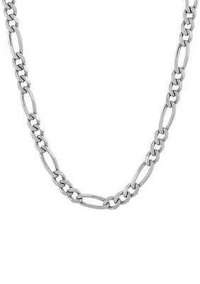 4.3 Millimeter Beveled Figaro Necklace in Sterling Silver