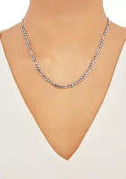 4.3 Millimeter Beveled Figaro Necklace in Sterling Silver