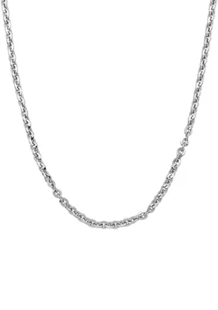 2.9 Millimeter Solid Oval Cable Chain Necklace in Sterling Silver