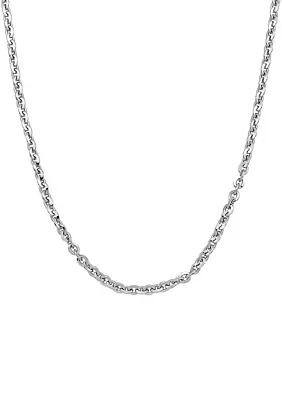 2.9 Millimeter Solid Oval Cable Chain Necklace in Sterling Silver