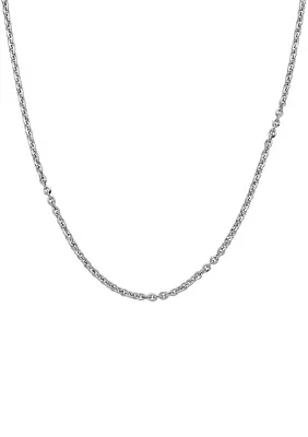 2.9 Millimeter Solid Oval Cable Chain Necklace in Sterling Silver