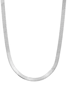 4.5 Millimeter Solid Herringbone Chain Necklace in Sterling Silver