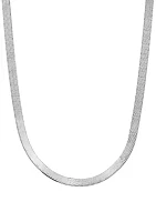 Millimeter Solid Herringbone Chain Necklace in Sterling Silver