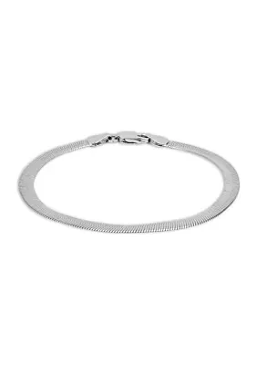 4.5 Millimeter Solid Herringbone Chain Bracelet in Sterling Silver