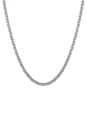 2.8 Millimeter Solid Mariner Chain Necklace in Sterling Silver