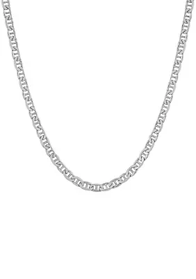 3.5 Millimeter Solid Mariner Chain Necklace in Sterling Silver