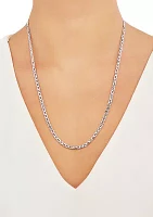 3.5 Millimeter Solid Mariner Chain Necklace in Sterling Silver