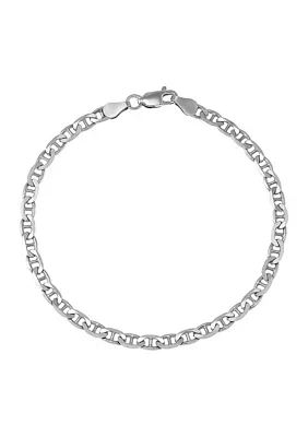 Millimeter Solid Mariner Chain Bracelet in Sterling Silver