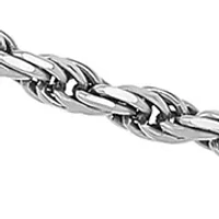 2.2 Millimeter Solid Rope Chain Bracelet in Sterling Silver