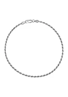 2.2 Millimeter Solid Rope Chain Bracelet in Sterling Silver