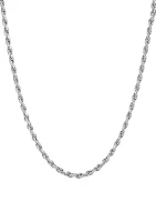 Millimeter Solid Rope Chain Necklace in Sterling Silver