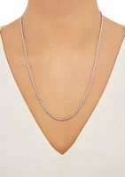 Millimeter Solid Rope Chain Necklace in Sterling Silver