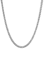 2.5 Millimeter Solid Round Wheat Chain Necklace in Sterling Silver