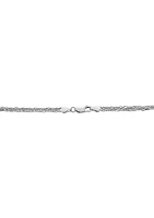 2.5 Millimeter Solid Round Wheat Chain Necklace in Sterling Silver