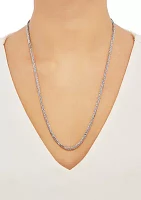 2.5 Millimeter Solid Round Wheat Chain Necklace in Sterling Silver