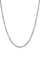 2 Millimeter Solid Round Box Chain Necklace in Sterling Silver