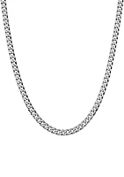 5 Millimeter Solid Flat Curb Chain Necklace in Sterling Silver