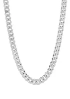 5 Millimeter Solid Flat Curb Chain Necklace in Sterling Silver